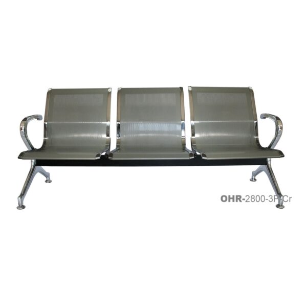 BANCA LAMINA ACERO TROQUELADA PERFORADA CROMADA 3 PLAZAS R OBOHR28003PCR