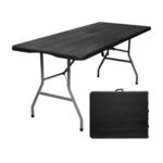 MESA PLEGABLE 74X77X180 NEGRA REMMMP180NG