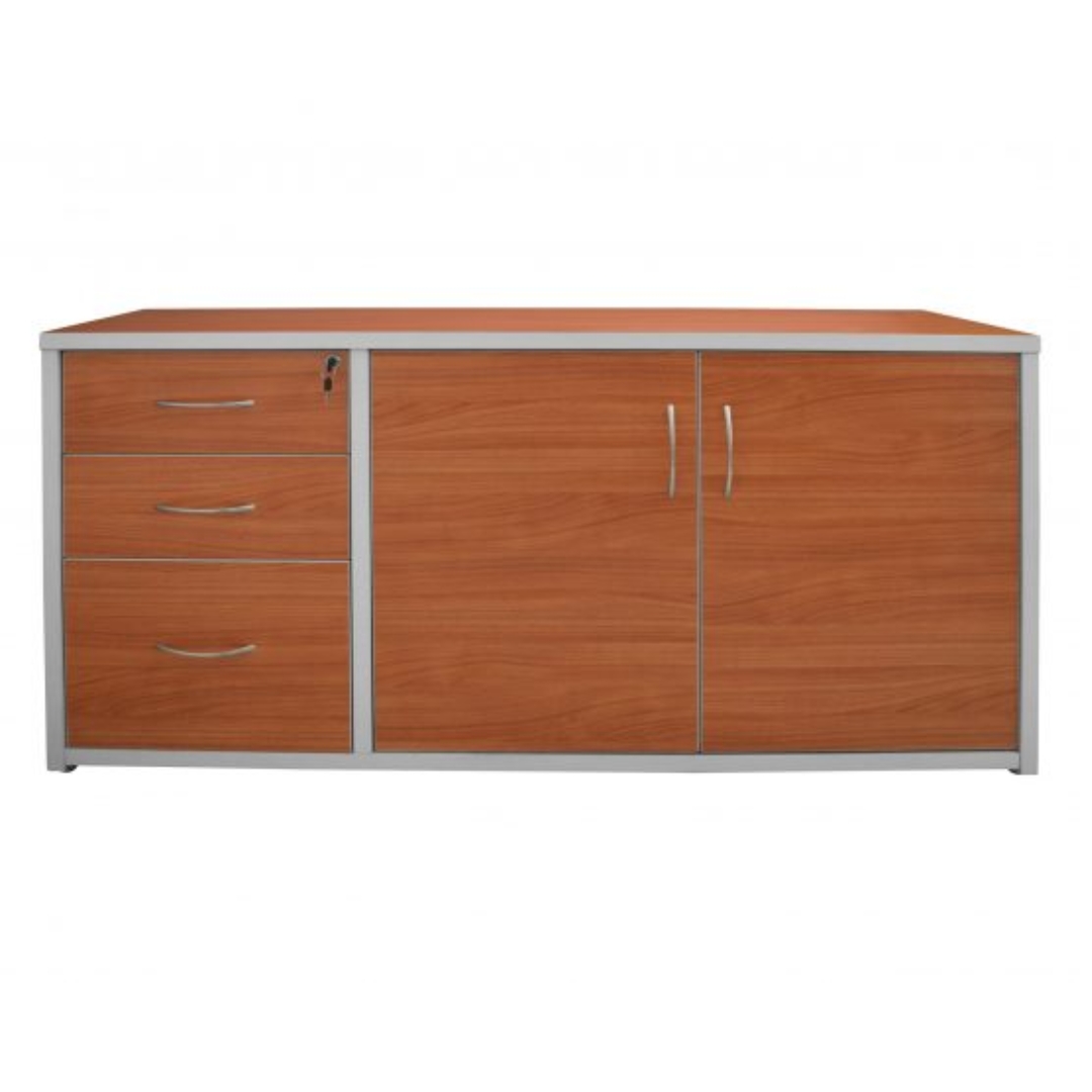 Credenza Moderna Aker In Melamina Opaca Nera - 155x91.5x37 Cm Con Luci LED - Foto 6