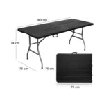 MESA PLEGABLE 74X77X180 NEGRA REMMMP180NG