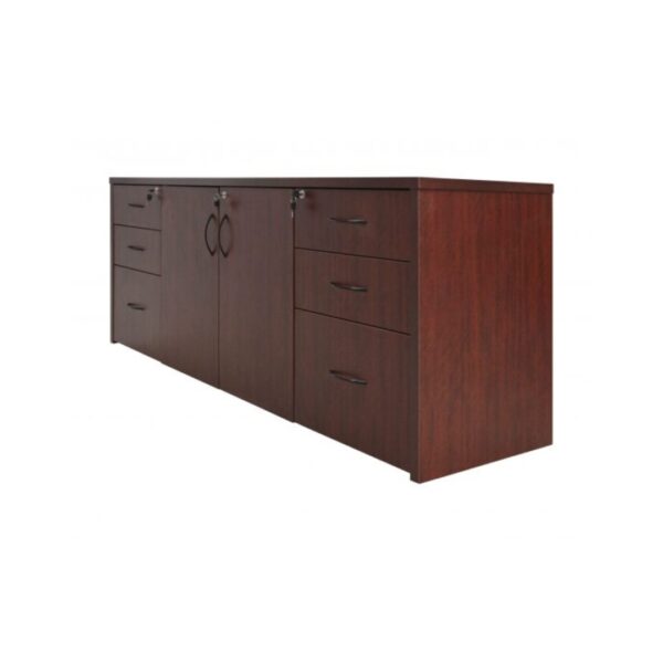 CREDENZA MELAMINA28Y16MM 180X50X75 CA/D ORILLAS 2PA 1C 2PUERTAS CENTRO RZEZEDCR2C