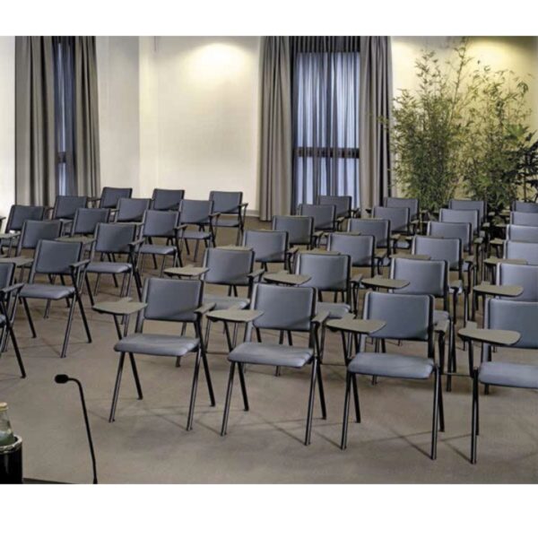 SILLA ESCOLAR RE/POLIPROPILENO AS/HULE ESPUMA TAPIZADO C/PALETA LATERAL ANTIPANICO Y RETRACTIL CROMADA RSOLOIHP85CR