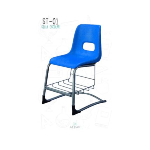 SILLA ESCOLAR CONCHA POLIPROPILENO C/CANASTILLA DE ACERO RSALST01