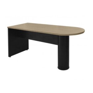 ESCRITORIO PENINSULAR EJECUTIVO MELAMINA 28Y16MM 120X60 PEDESTAL CILINDRICO REENEPE120