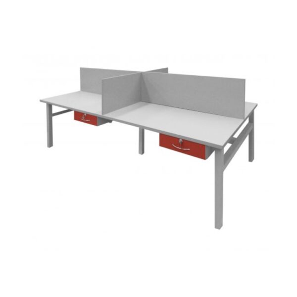 MESA DE TRABAJO ESTRUCTUA TUBULAR CUBIERTA MELAMINA 28MM  C/SEPARADORES MAPARA 240X120X75 CAJONERAS MOVILES 1L 1A REEMEDIR240T